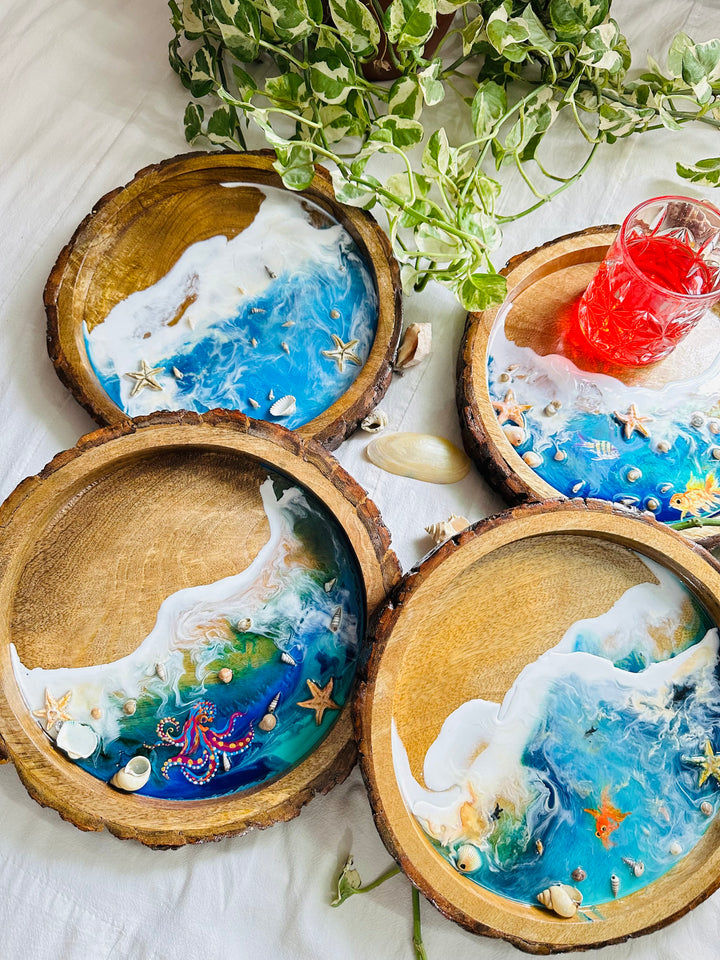 Circle Resin Serving Trays