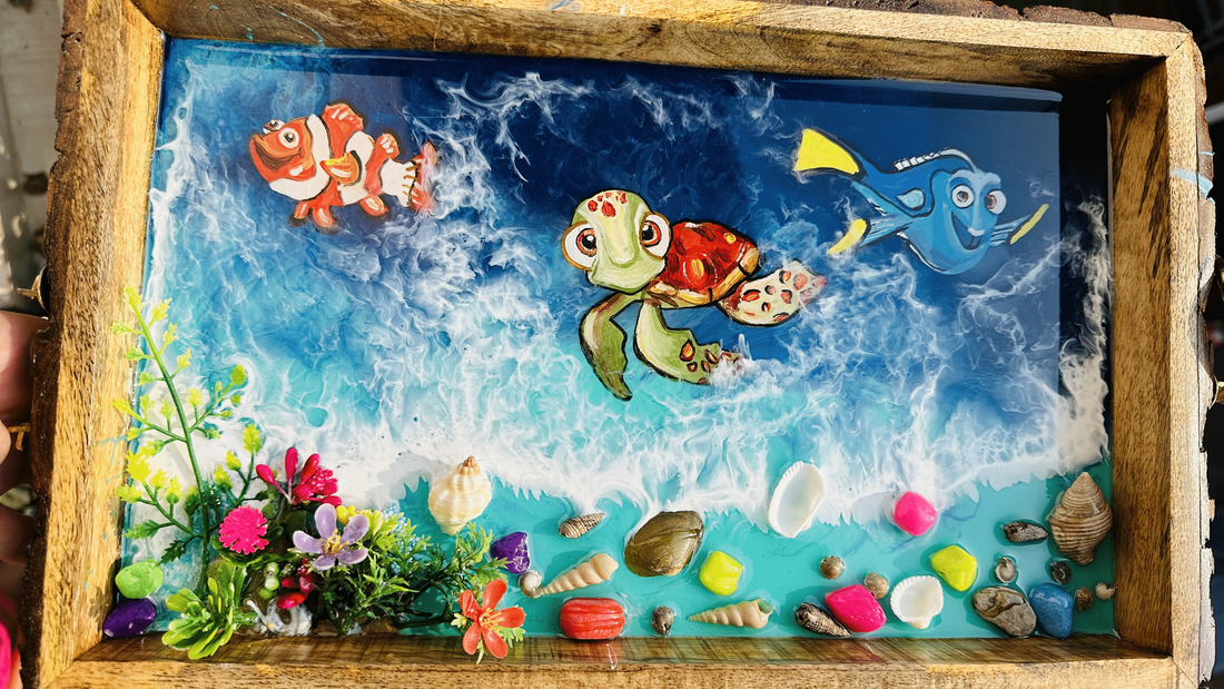 Nemo Fish , Dory Fish & Turtle Resin Serving Tray/ Wall Hanging