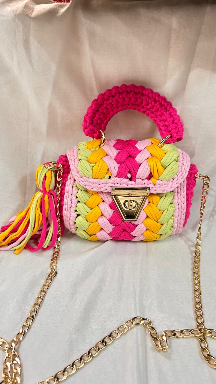 Blush Harmony Multicolor Crochet Bag