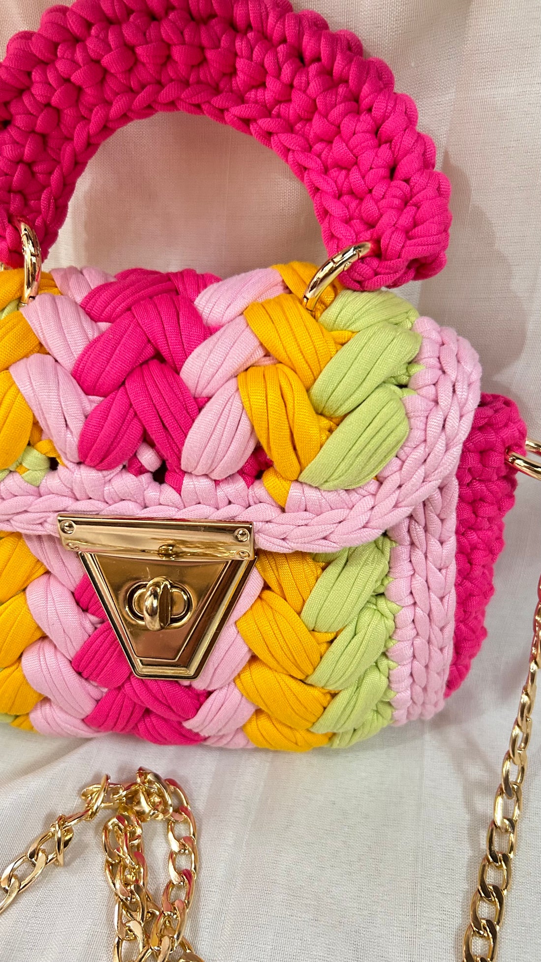 Blush Harmony Multicolor Crochet Bag