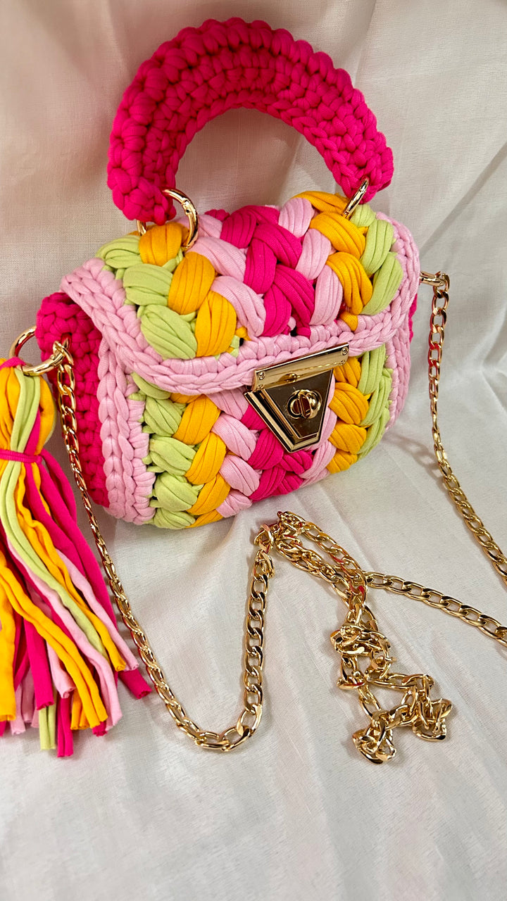 Blush Harmony Multicolor Crochet Bag