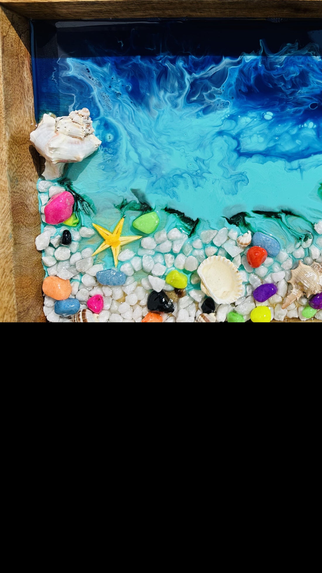 Rocky Beach with Sea Shells Serving Tray