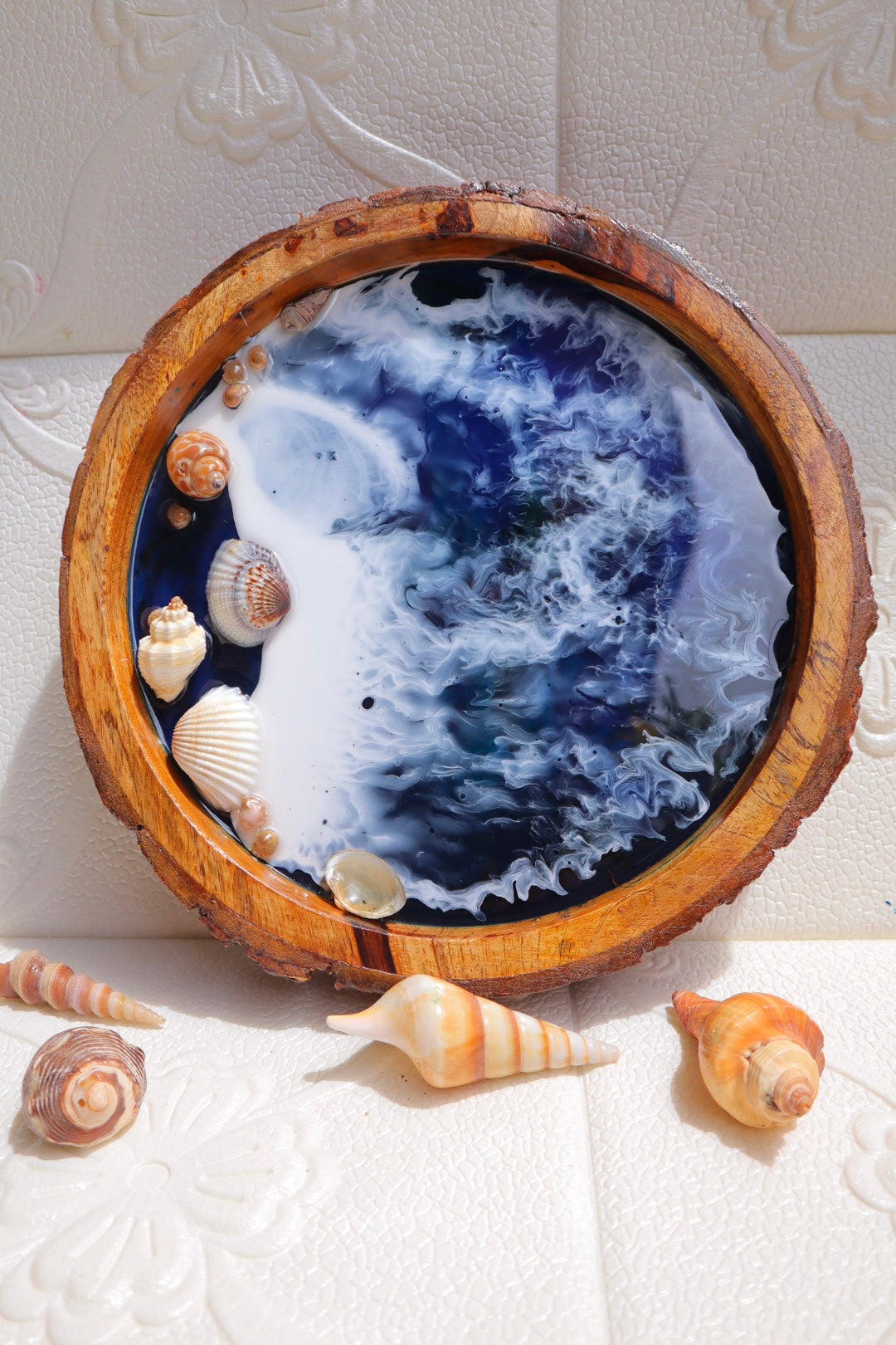 Serving tray 18x10 resin and 2024 beech