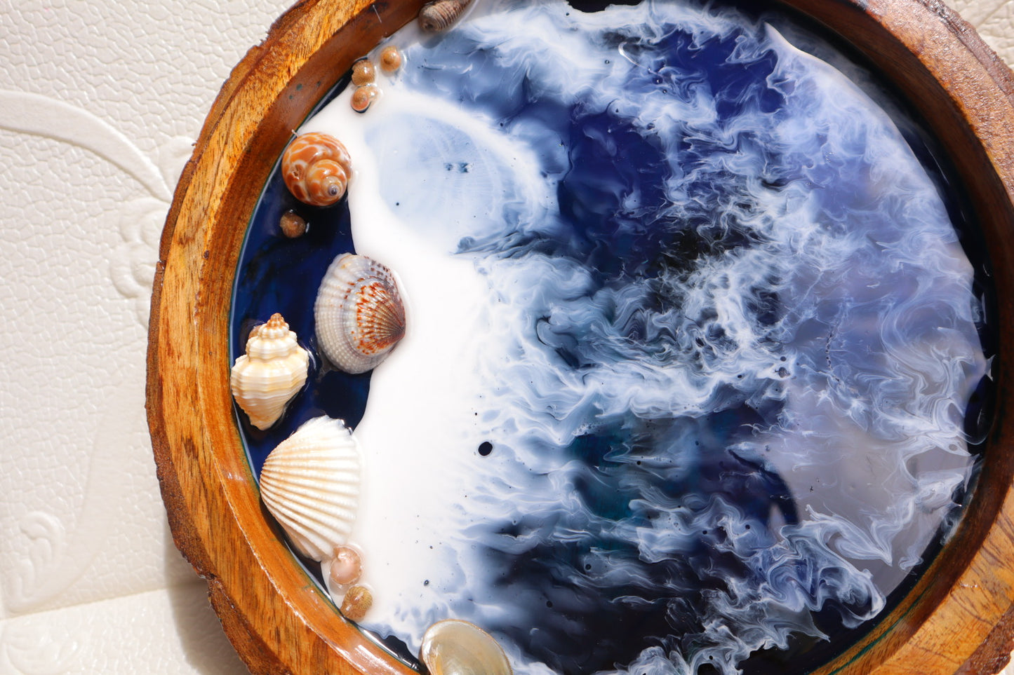 Blue Ocean with Waves  | Epoxy Tray |  Beach Theme Resin Serving Tray