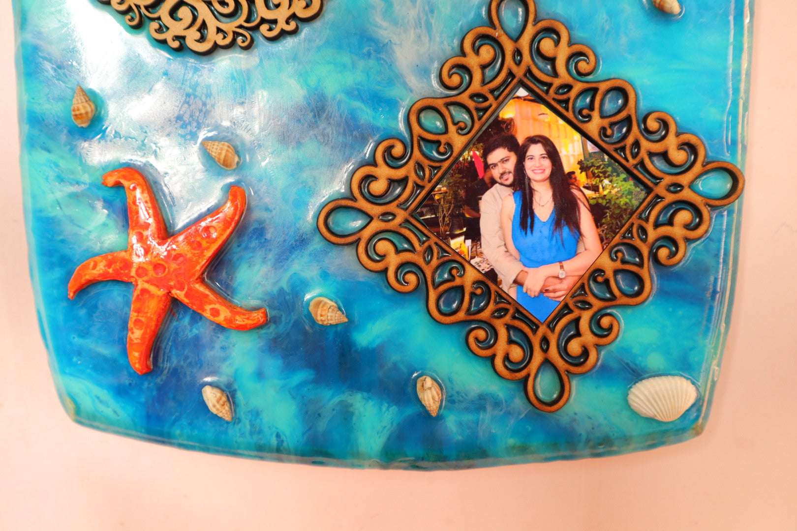 Custom Floral Ocean Cutting Board Resin Art