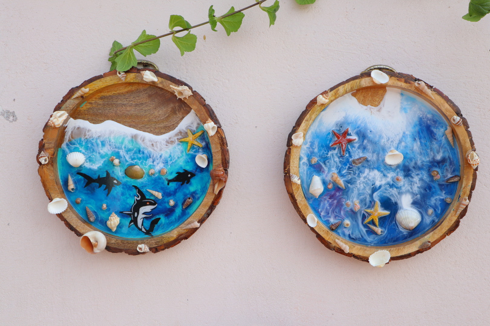 Set of 3 | Ocean theme Epoxy Wall Decor | Wall Hangings bHI