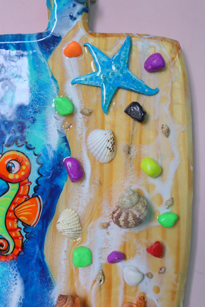 Seahorse Serenade Resin Art Wall Hanging