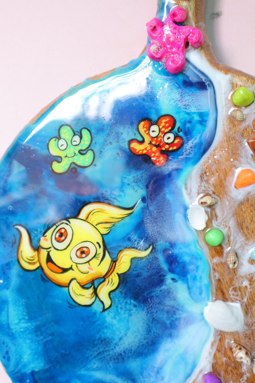 Cheerful Goldfish Lagoon Resin Art Wall Hanging