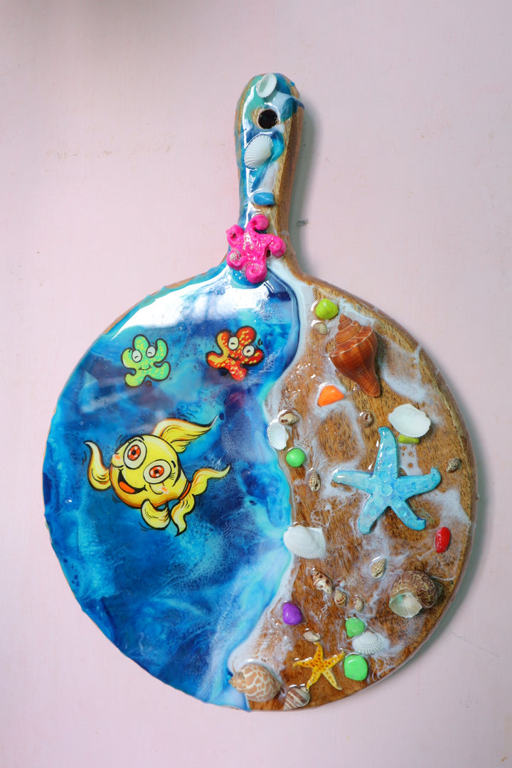 Cheerful Goldfish Lagoon Resin Art Wall Hanging