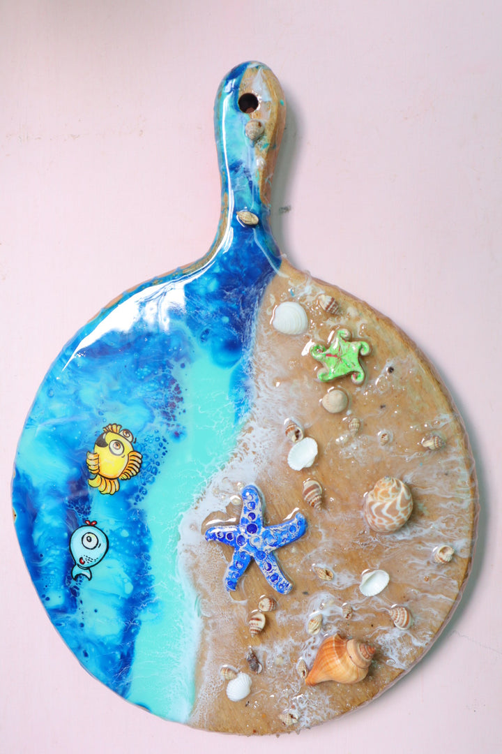 Yellow Tang Oasis Resin Art Wall Hanging