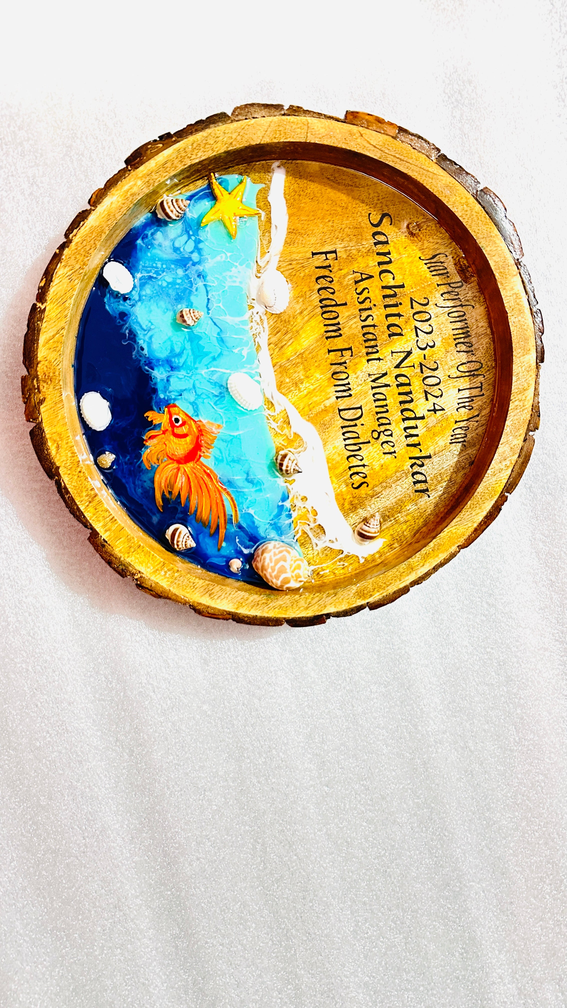 Circle Tray with Personalised Message