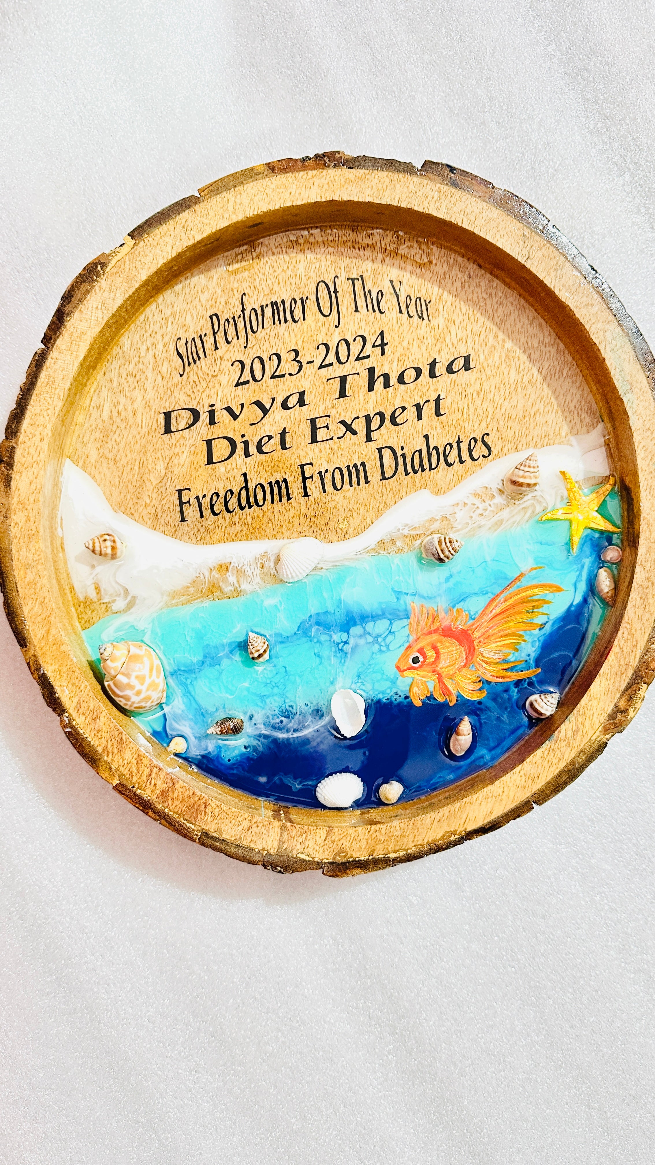 Circle Tray with Personalised Message