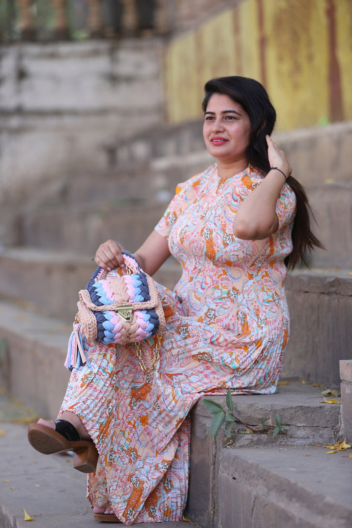 Handmade Pastel Crochet Bag