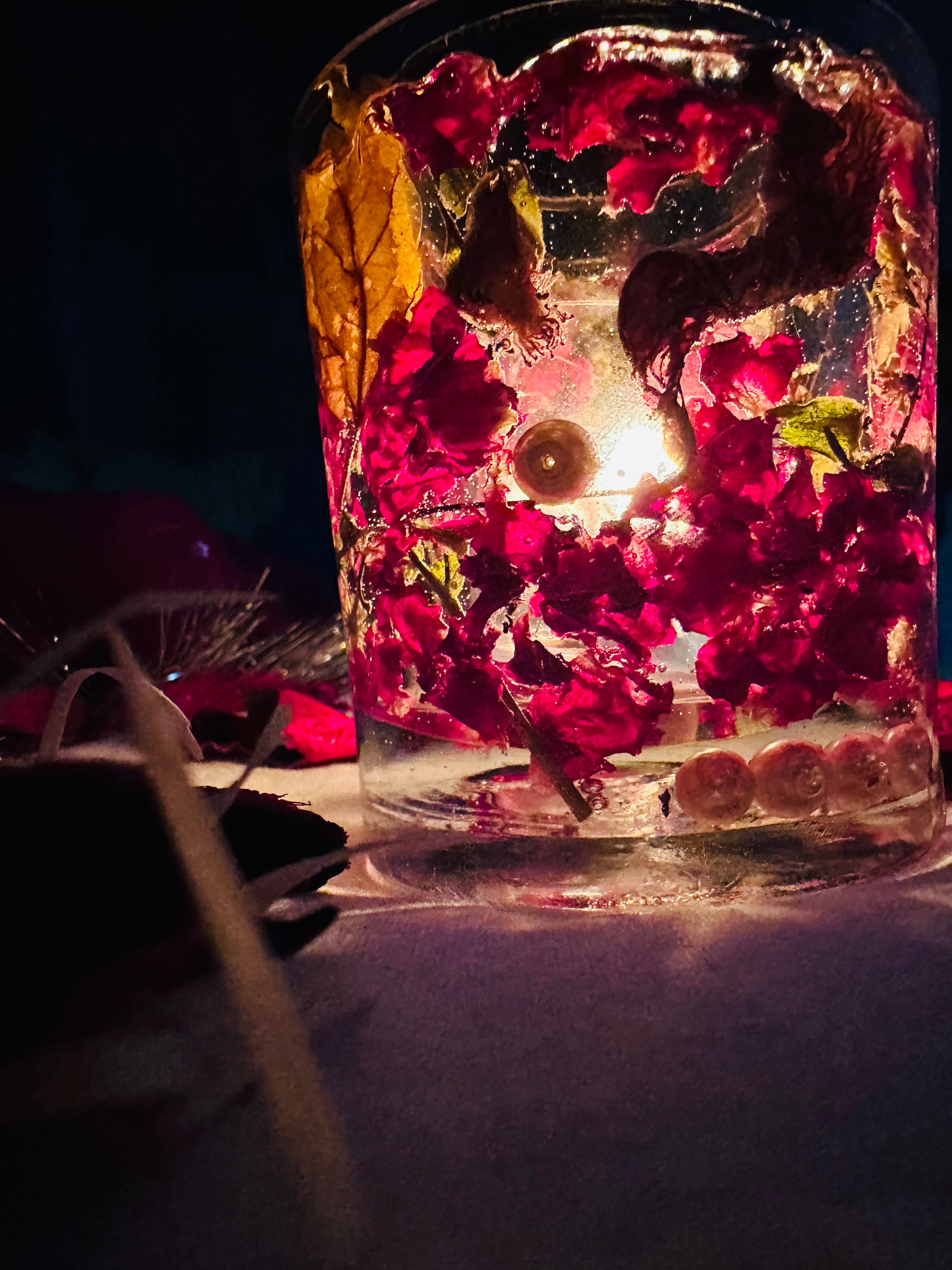 Resin Candle Holder | Rose Petals Theme Candle Holder | Home Decoration | Epoxy Candles