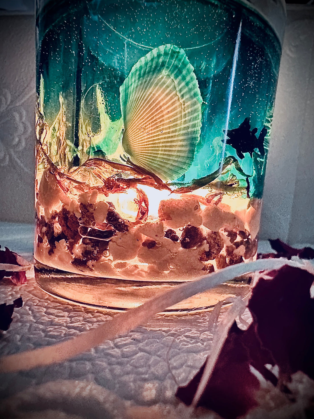 Ocean Theme Resin Candle Holder |  Epoxy Candles