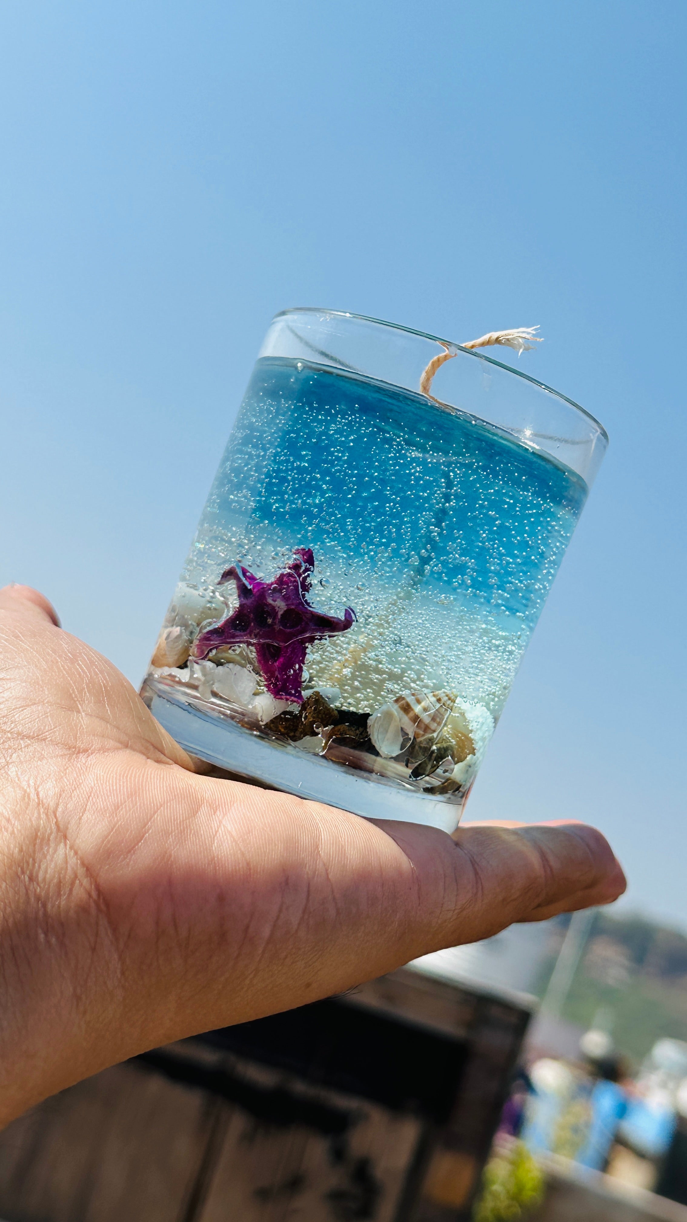 Ocean Blue Gel Wax Candle