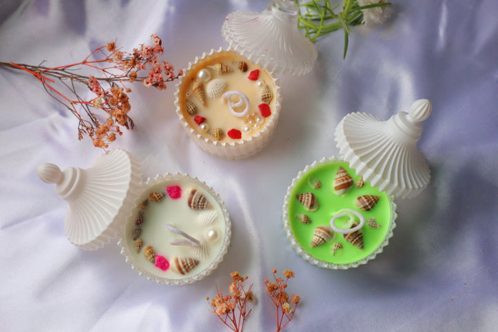 Set of 3 White Jar Handmade Scented Candles