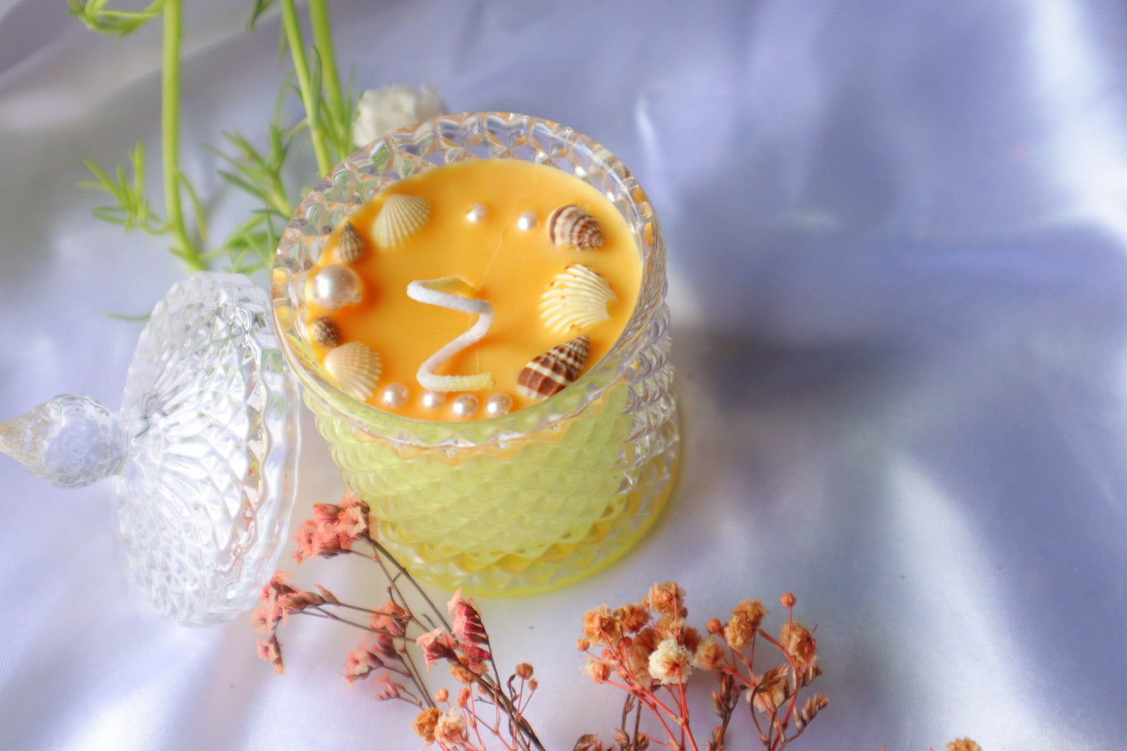 Set of 2 Handmade Scented Candles | Transparent Glass Crockery