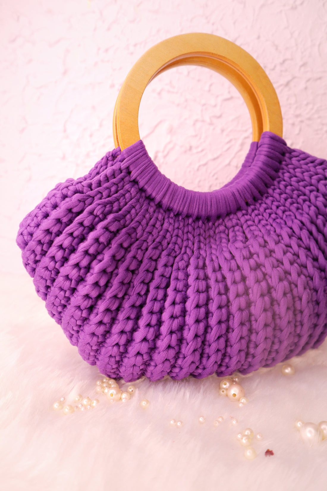 Royal Purple Crochet Ring Bag