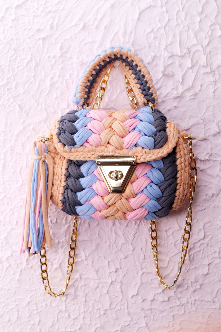 Pastel Harmony Crochet Bag