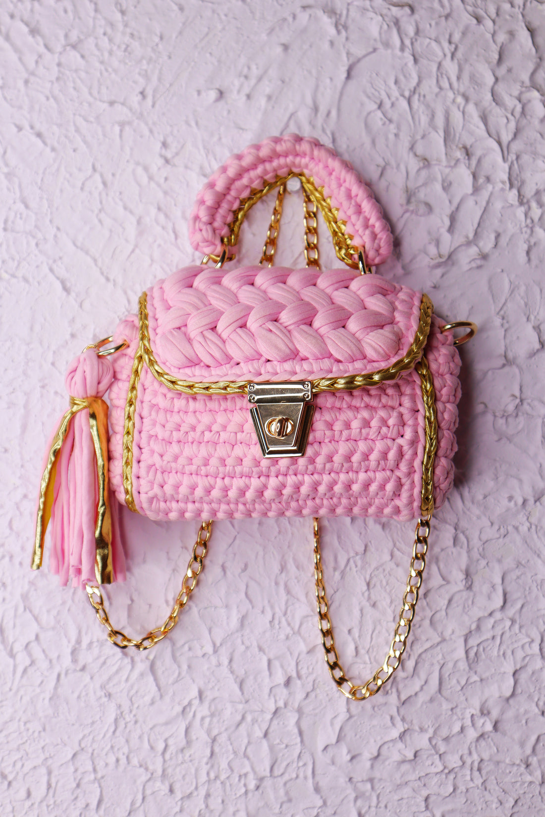 Blush Luxe Crochet Handbag