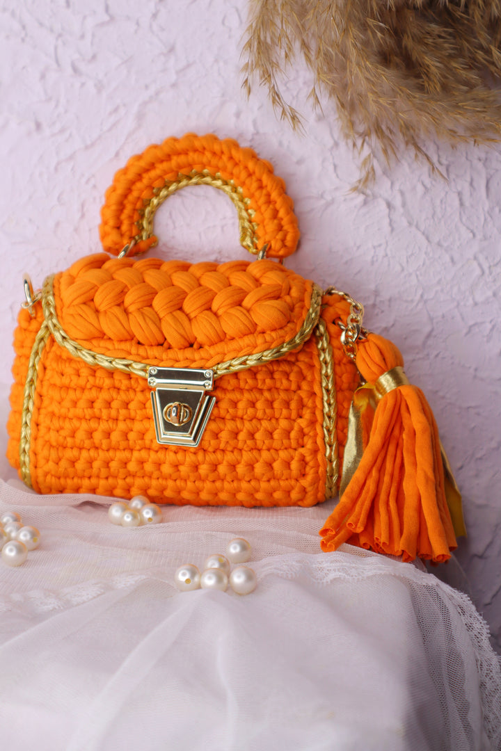 Tangerine Dream Crochet Bag