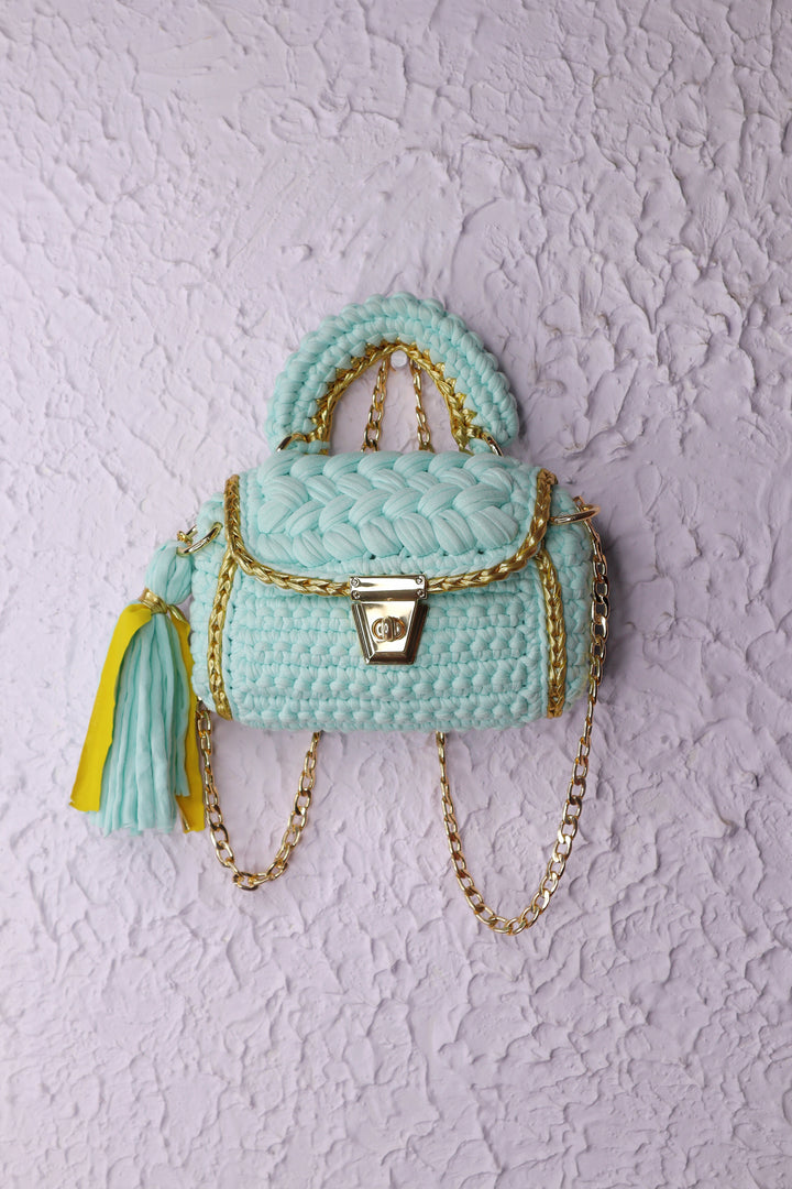 Mint Breeze Crochet Bag