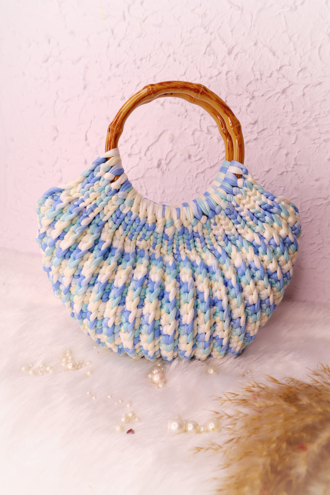 Ocean Breeze Crochet Ring Bag