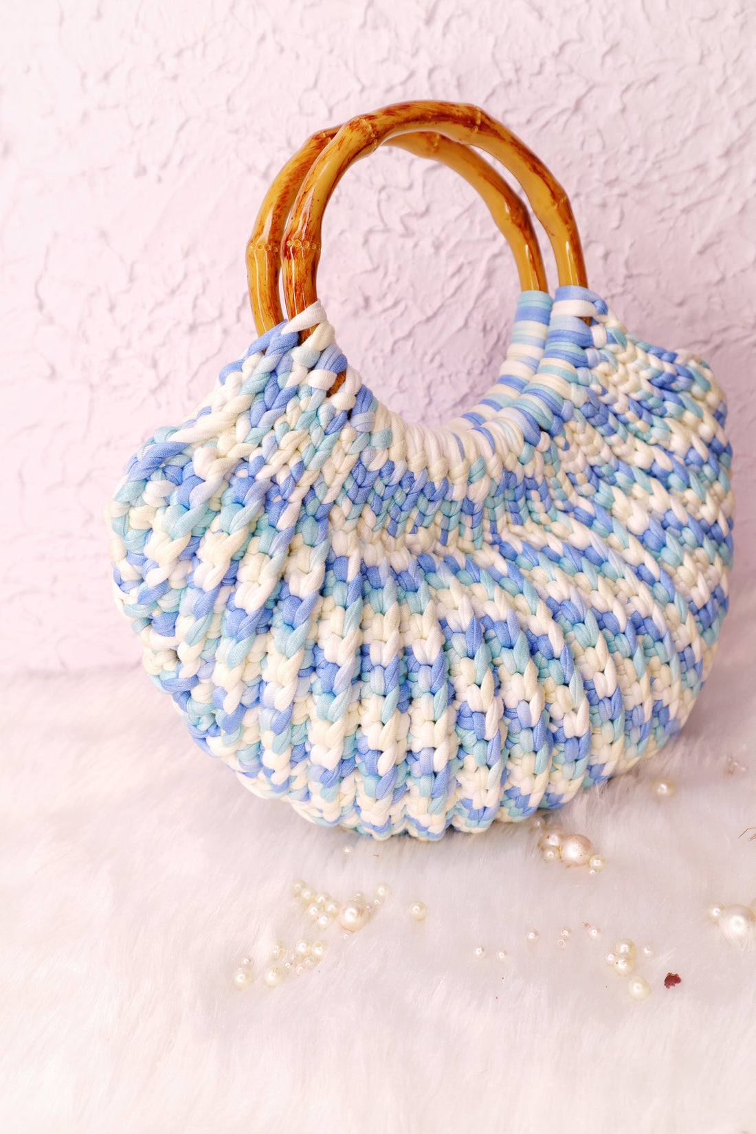 Ocean Breeze Crochet Ring Bag