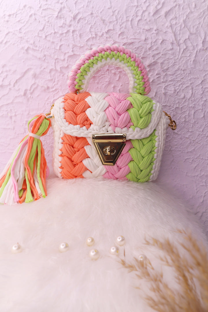 Pastel Dreams Multicolor Crochet Bag