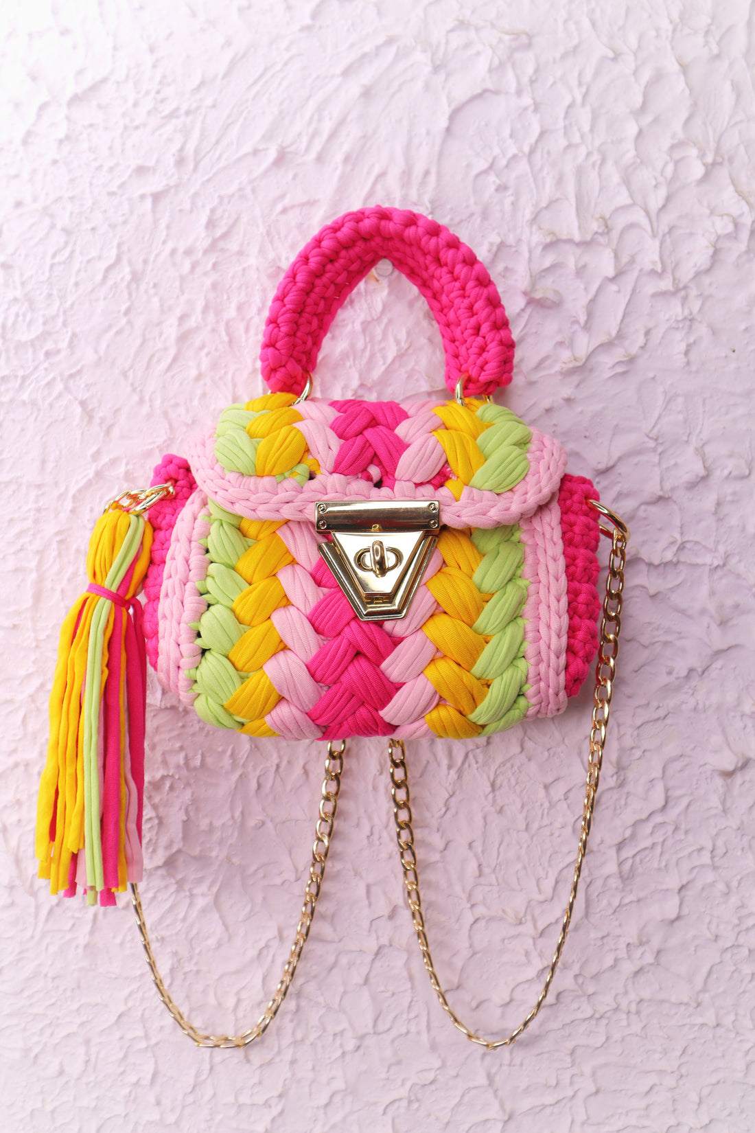 Blush Harmony Multicolor Crochet Bag