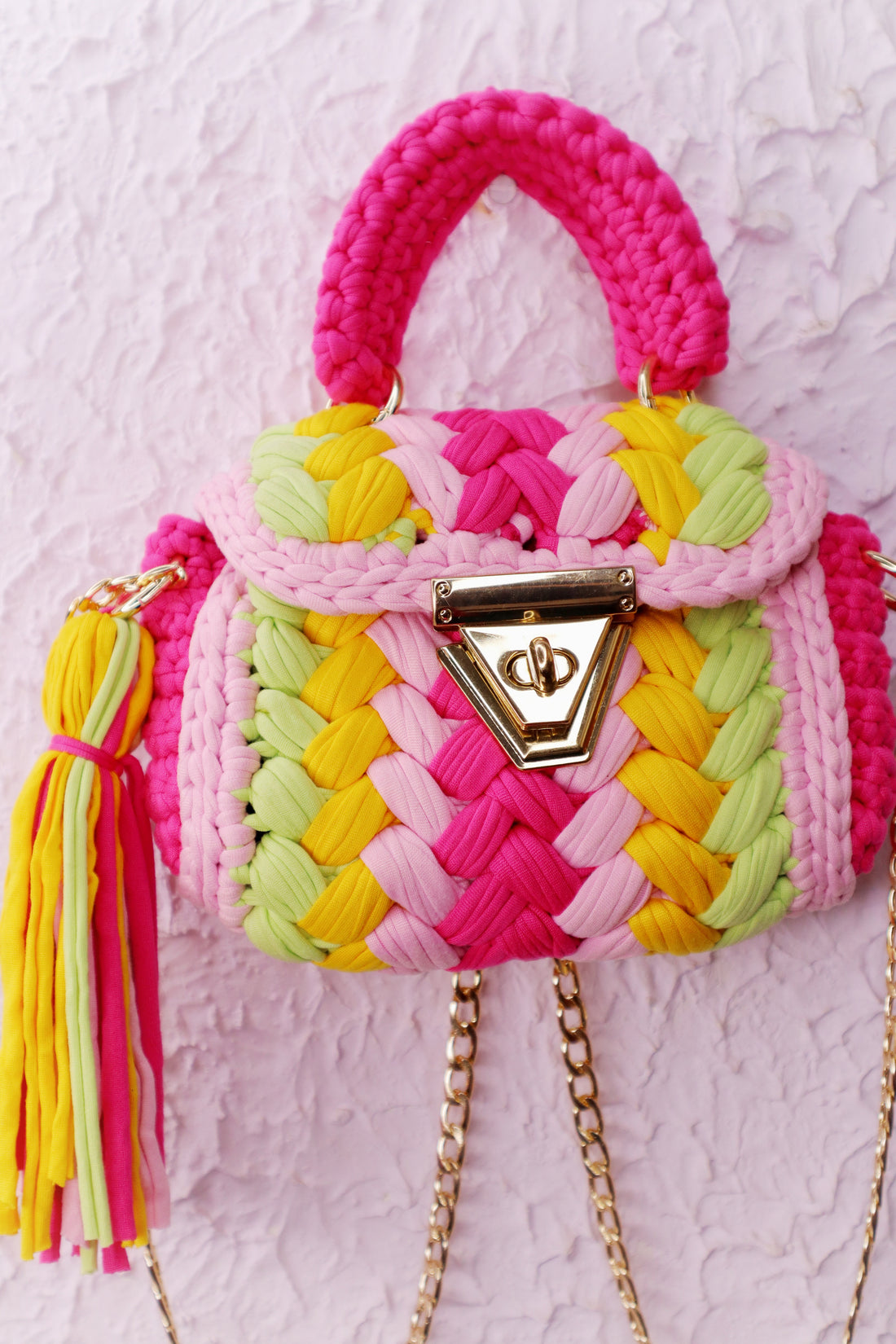 Blush Harmony Multicolor Crochet Bag