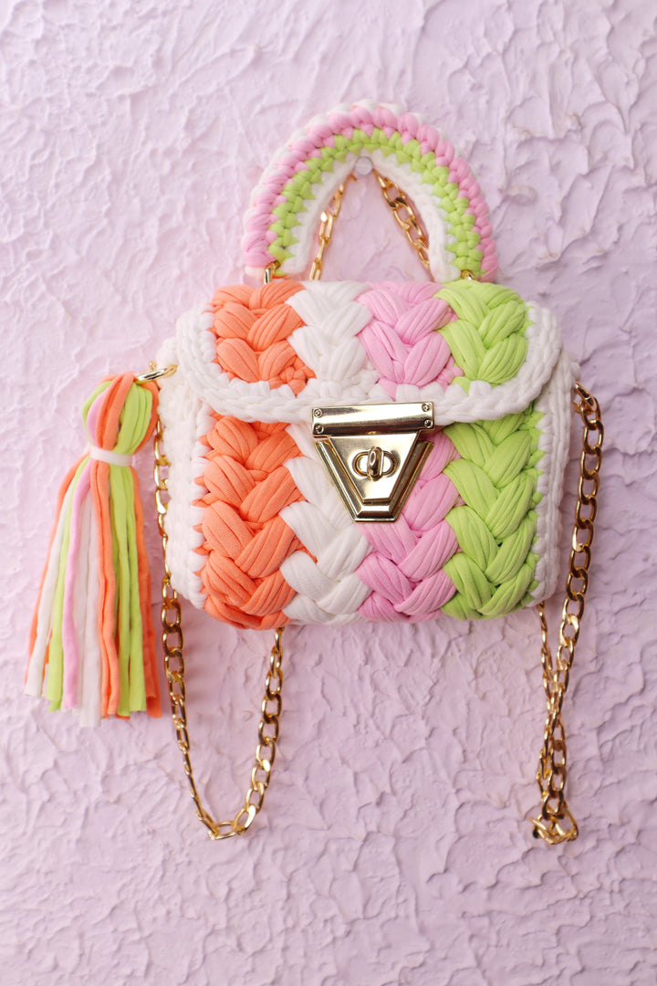 Pastel Dreams Multicolor Crochet Bag