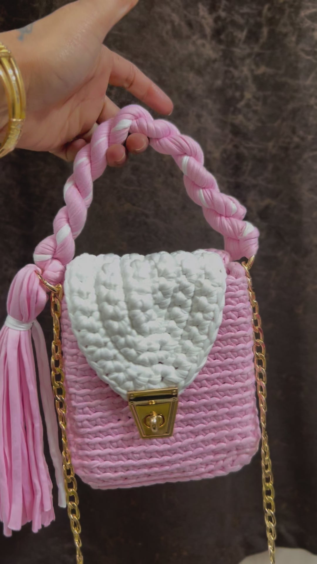 Pastel Pink Crotchet Bag