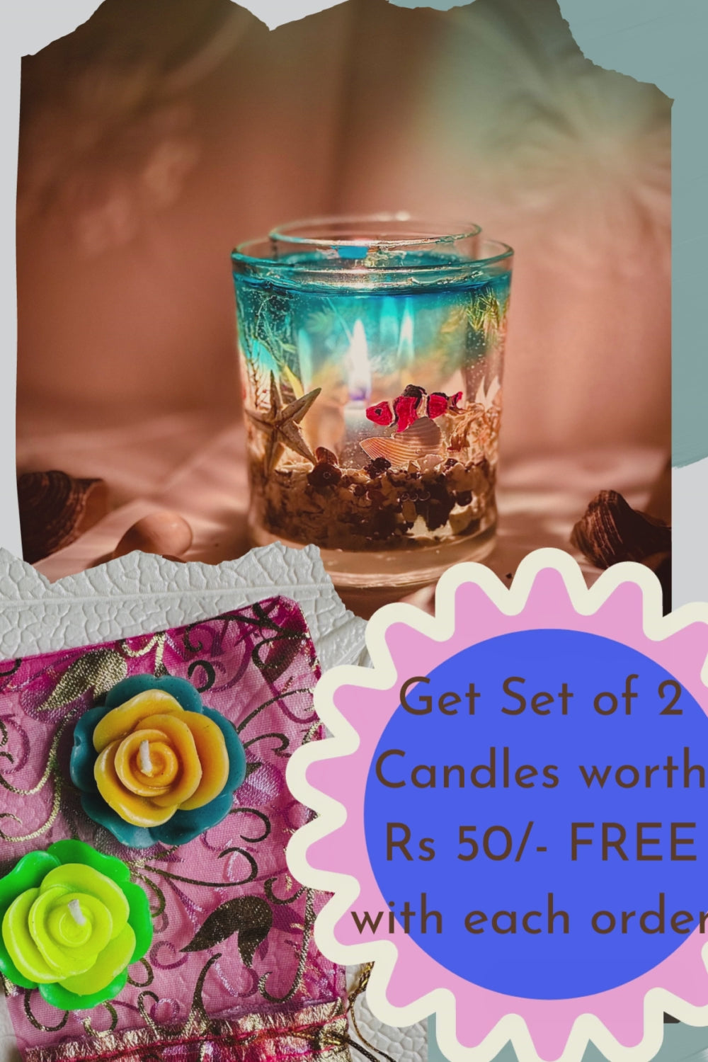 Ocean Theme Resin Candle Holder |  Epoxy Candles