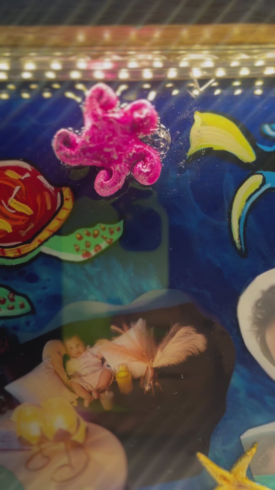 Customised Resin Photo Frame with Turtle Nemo and Dory Fish
