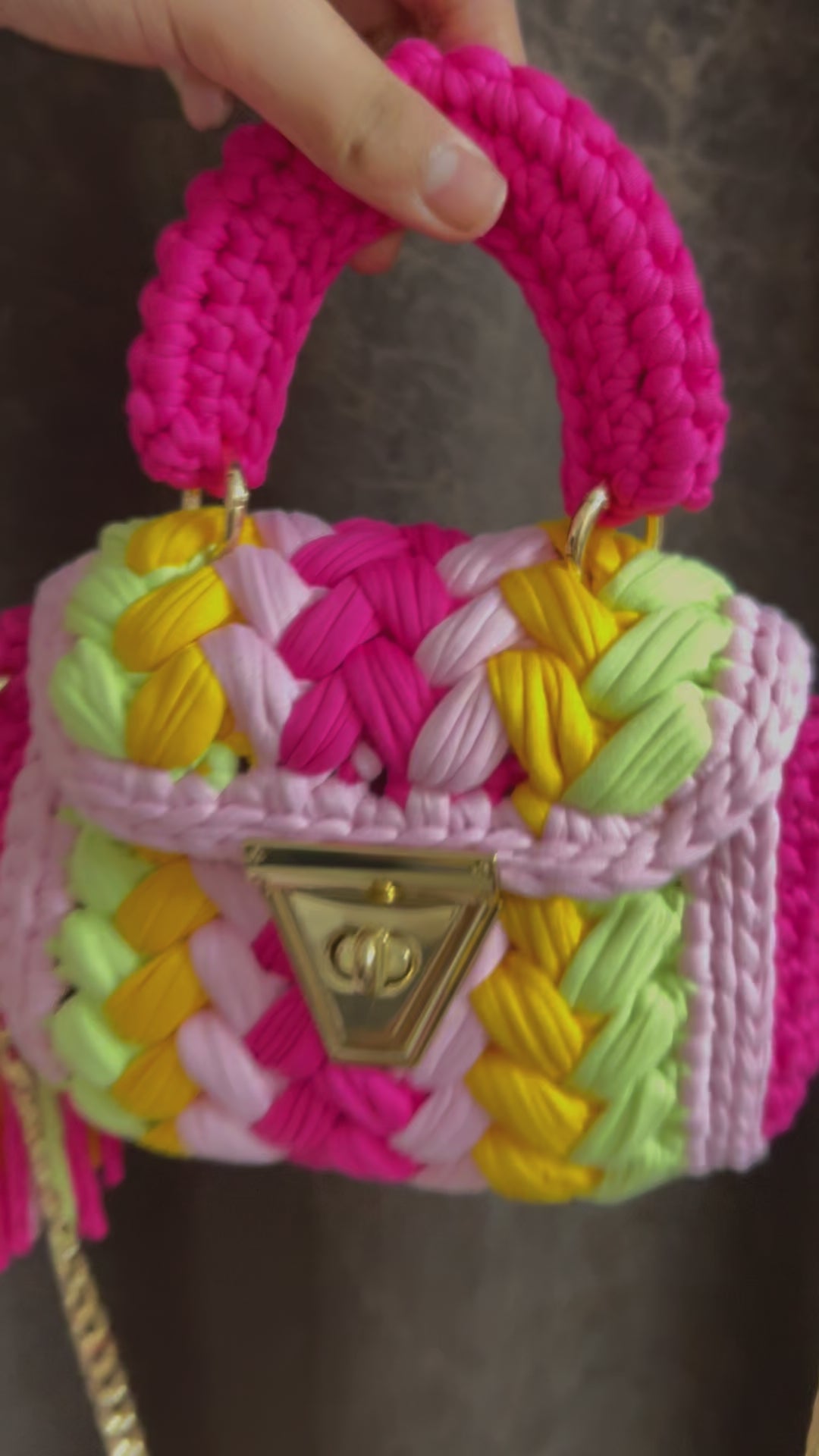Blush Harmony Multicolor Crochet Bag
