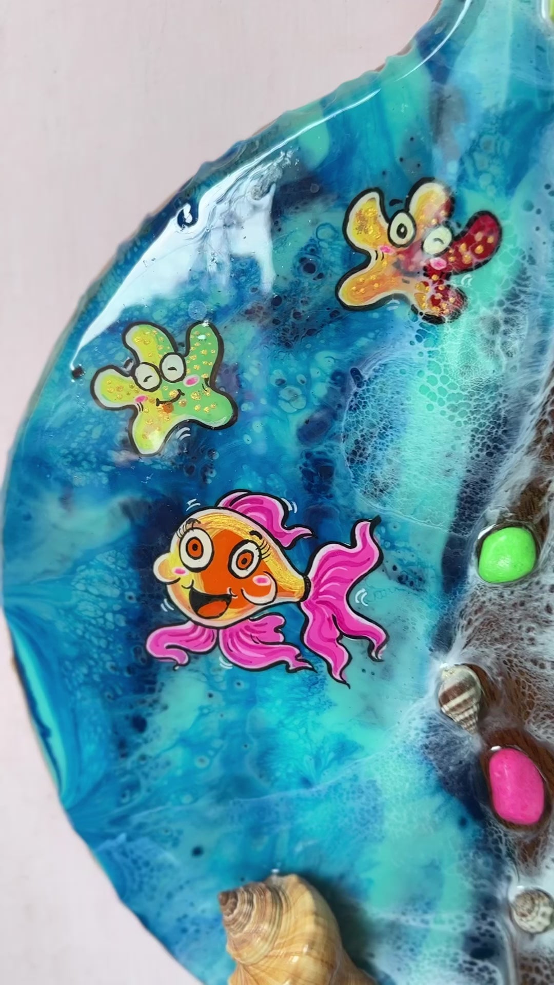 Ocean Delight Resin Art Wall Hanging