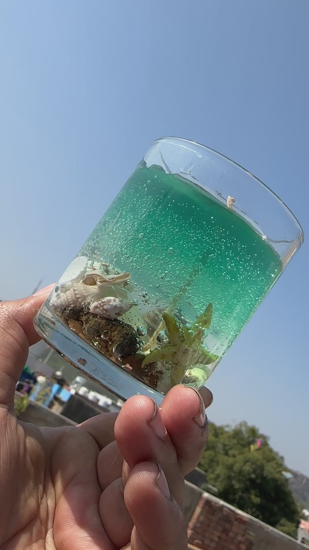 Teal Hue Gel Wax Candle