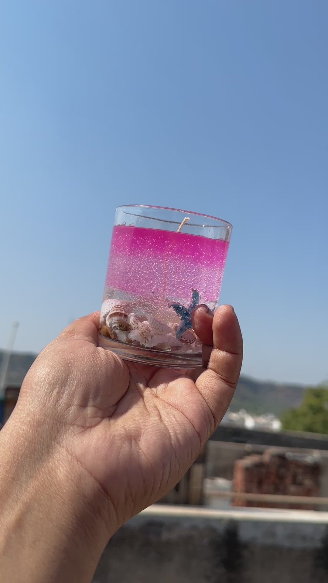 Light Pink Gel Wax Candle