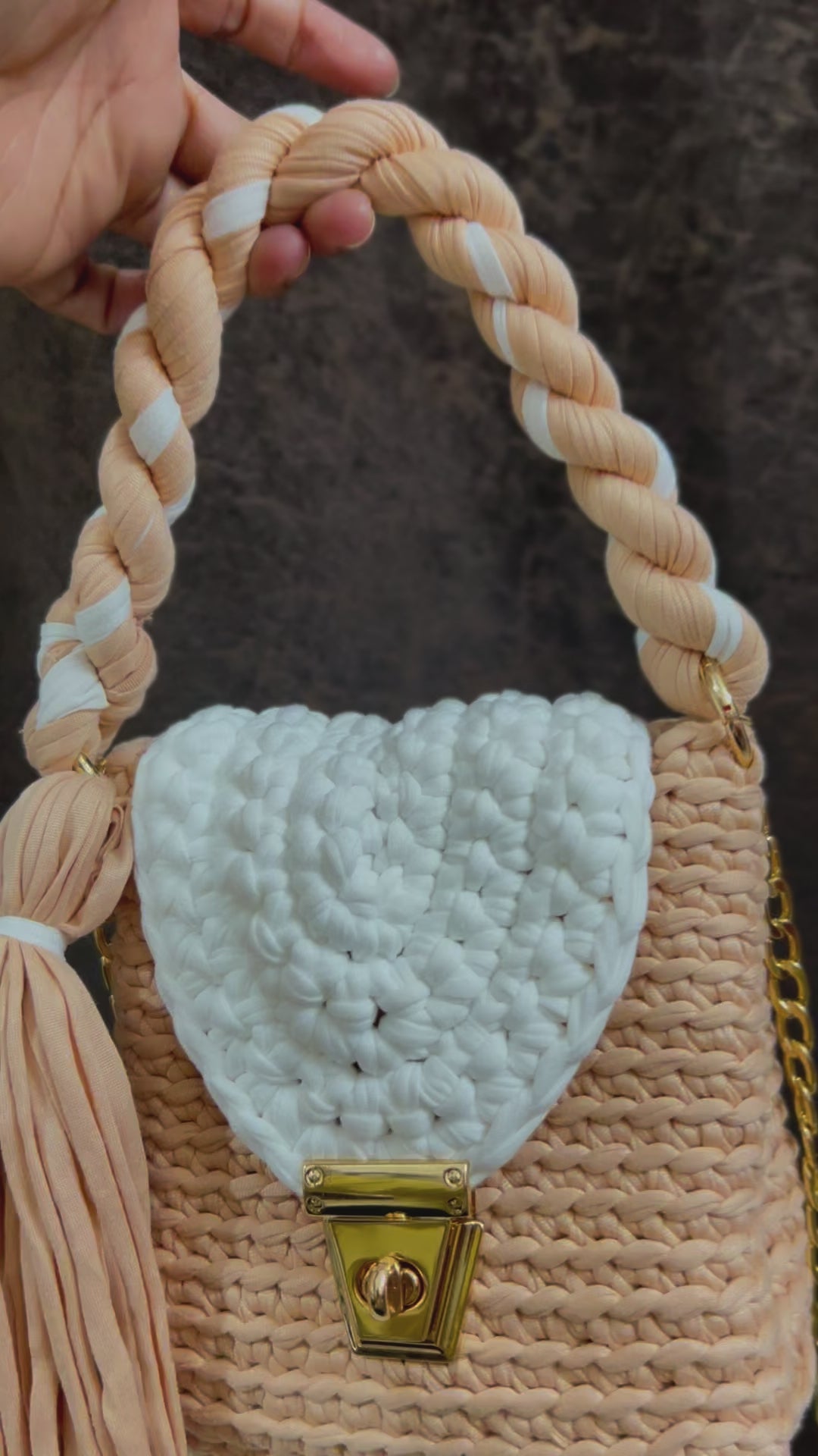 Peach Luxe Crochet Bag