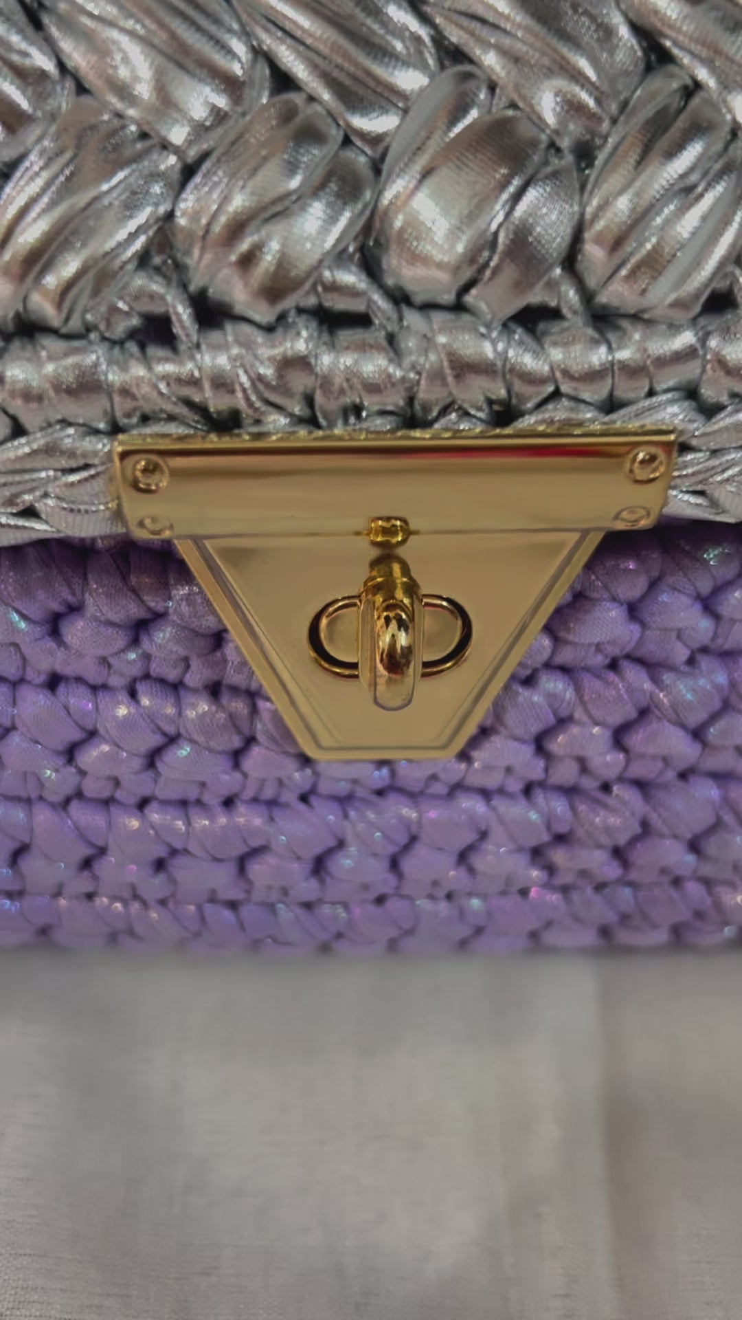Luxurious Lavender  and Silver Crotchet Bag