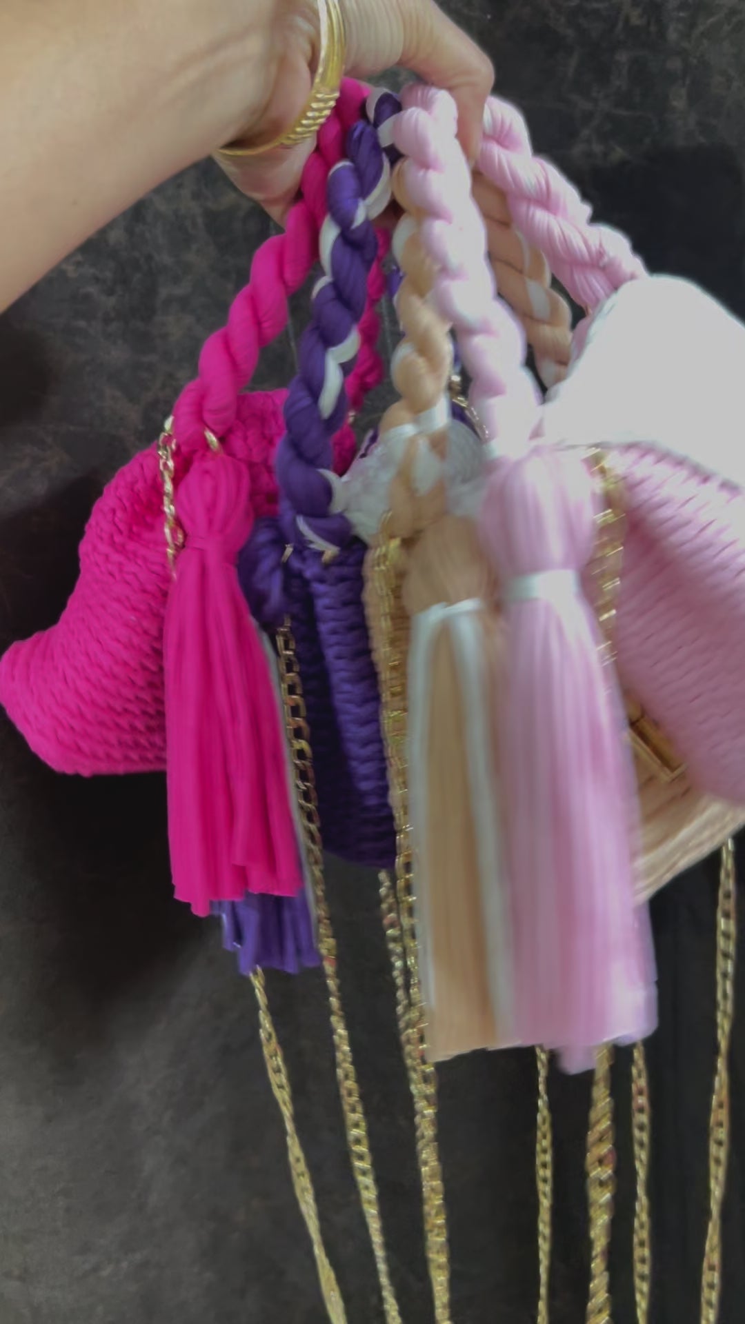 Fuchsia Radiance Crochet Bag